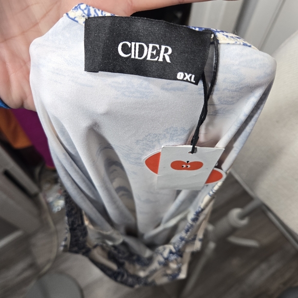 Cider Toile de Jouy Ruched Mini Dress NWT Sz 0xl - Picture 3 of 10